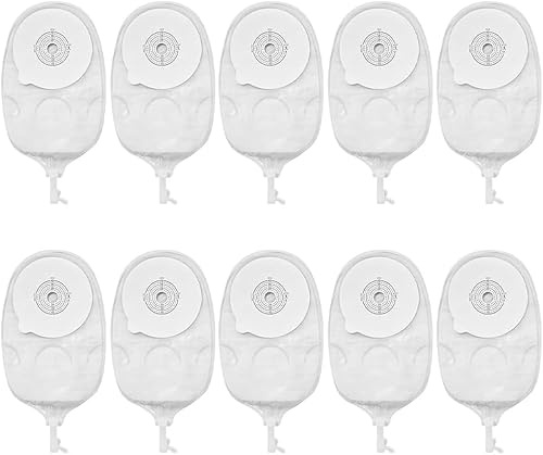 Urostomy Bag, Medicals Drainable Pouch Can Be Cut Back Flow Prevention for Colostomy Ileostomy Stoma Care One Piece System Cut-to-Fit,Pack of 10 PCS