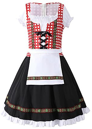 Générique Dirndl pour Enfant, Déguisement Oktoberfest Enfant Fille Robe de Cérémonie Style Bavarois Vetement Dirndl Fille Robe Tenue Fete D'Octobre Carnaval pour Filles |