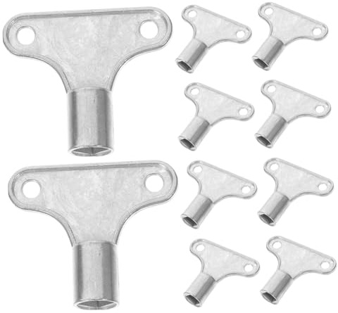 TEHAUX 10pcs Radiator Air Vent Key Metal Socket Keys for Bleeding Radiator Exhaust Valves Utility