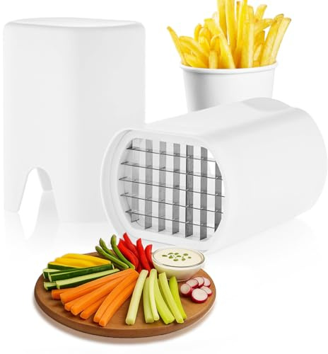 Potato Chipper Chip Cutter, Multipurpose French Fries Cutter for Fruits and Vegetables, Stainless Steel Blade Potato Chipper Easy to Clean Vegetable Slicer Compact Design for Home Kitchen Use