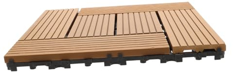 GALPADA Carreaux De Sol Plastique Plancher Porche Carrelage De Terrasse Dalles De Terrasse Extérieure Carreaux Entrelacés Tuile De Verrouillage De Porche Wpc Café