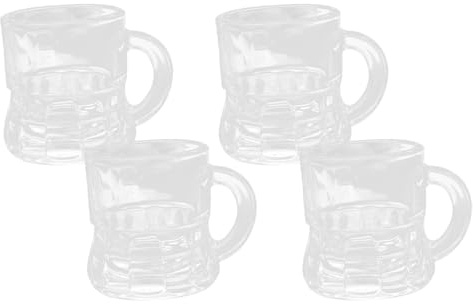 FUNOMOCYA Set di 4 Mini Bicchieri da Shot in Vetro da 50ml, Riutilizzabili e Facili da Pulire, per Feste e Degustazioni di Whisky e Liquori