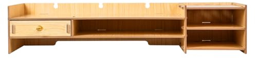 Rrlihjgu Support d'Écran de Bureau - Surélévateur d'Ordinateur en Bois pour Bureau,Étagère Rangement en Bois pour PC Portable Clavier Fournitures Scolaire Domicile