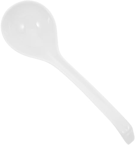 LIFKOME Cuillère à Soupe Asiatique 27 Cm Compatible Lave-vaisselle et Micro-ondes en Porcelaine Blanche Fiable et Antidérapante, Adaptée pour Dîners en Famille et Banquets D'hôtel