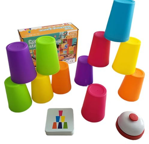 Becher Spiel, Stapelbecher Spiel Erwachsene, Stacked Cup Battle, Stacking Game, Nesting Cups, Colorful Speed Set, Stacking Cups,Tragbares Lernspielzeug Für Zuhause, Kindergarten