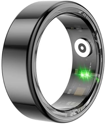 Azarton SmartRingPro R02 Smart Ring – IP68 Wasserdicht, Kompakte Ladebox, für iOS & Android – Ideal für Reisen und Fitness (Schwarz,9# (18.9mm))