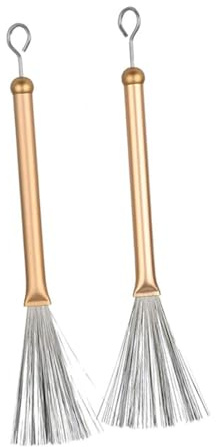 Harilla Lot de 2 balais de batterie rétractables, faciles à utiliser, manche de 33,5 cm, pour jazz, batteurs et groupes de rock