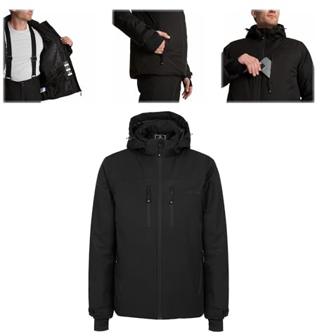 KADVA Edge X Herren-Skijacke – Wasserdicht 8000 mm, Atmungsaktiv 5000 g/m², Winddicht & Warm Wattiert – Kapuze, Schneefang, Reißverschlusstaschen