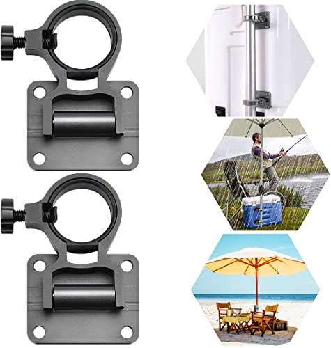 KLYNGYSK 2 PCS Support de Parasol pour Balcon Porte-Parapluie de Boîte de Pêche en Alliage d'Aluminium Fixation Parasol Balcon Supports de Parasol de Pêche Pliant pour Boîte de Pêche, Chaise de Pêche