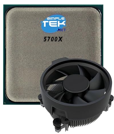 SIMPLETEK - Processeur 5700X - AM4 - Jusqu'à 4,60 GHz - 8 cœurs/16 threads - Sans carte graphique intégrée - Dissipateur inclus