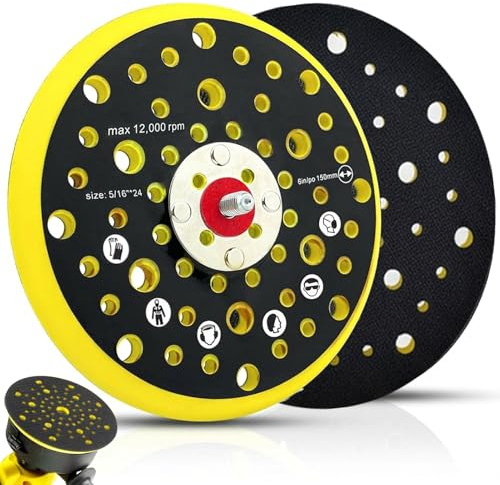 Piastra Levigatrice da 6 Pollice 150 mm, 52 Fori per Molatura e Lucidatura | 8295692111 Platorello Abranet 5/16 di Pollice 150 mm Compatibile con M-irka CEROS DEROS Tampone di Protezione