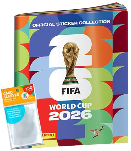 Confezione con adesivi del mondiale 2026 + esclusivo sacchetto Collect-it (1 album per scrapbook)