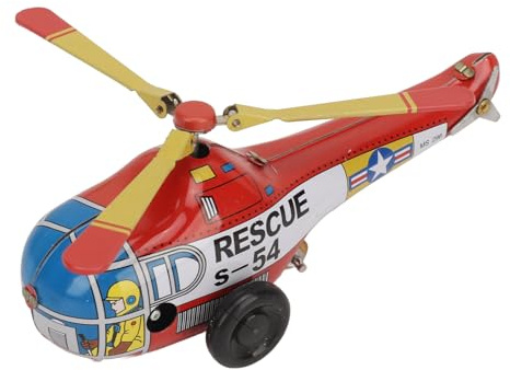 ZDETGU Wind Up Leksaksflygplan, Vintage Järnhelikopterurverksleksak, Retro Slingrande Plan för Barn och Samlare, Nostalgisk Dekorativ Present, Lek och Visning med Flygtema