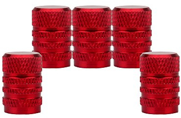 SENZEAL 5x Auto Reifen Kappen Aluminiumlegierung Fahrrad Motorrad Auto Universal Ventil Staubdicht Caps Rot
