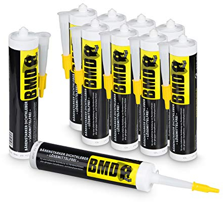 BMD Dampfsperren Folienkleber Mur | 10 Kartuschen | 310ml | Dampfbremsen | lösemittelfreier Dichtkleber nach DIN 4108 & ENEV | Made in Germany