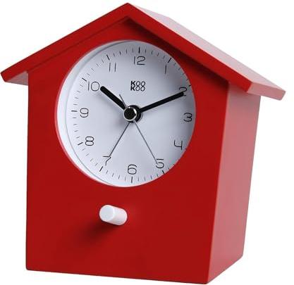 KOOKOO EarlyBird Rot, Wecker mit Vogelmelodie (Originalaufnahme) oder Dreiklangton