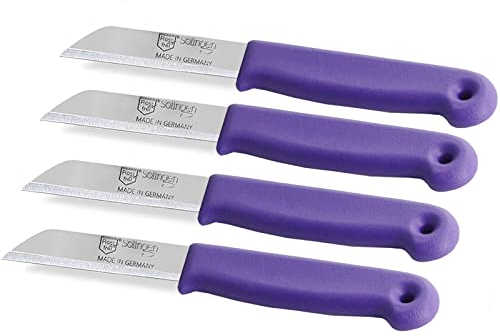 Set de couteaux à fruits de Solingen Fabriqué en Allemagne Lames tranchantes en acier inoxydable pour couper les fruits et légumes (Lot de 4, Court)