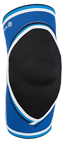 Rehband PRN Ellenbogenbandage für Sport Größe S/M/L/XL/XXL - Handballbandage mit Polsterung, Ellenbogenschoner für Hand- und Volleyball - entlastet und bietet Kompression, Farbe:Blau, Größe:XXL