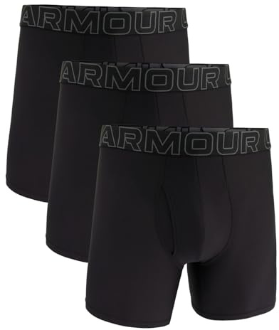 Under Armour Lot de 3 Boxers pour Homme Tech Mesh, Longueur Jambe 15 cm – Respirant, évacuation de l’humidité, Toucher Doux, Confort Toute la journée, Noir, L