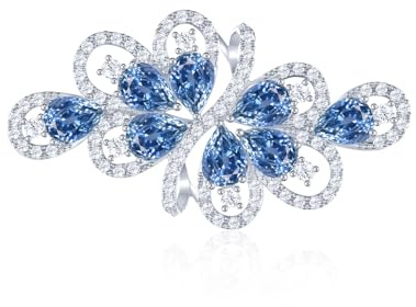 QUKE Glänzende österreichische Cubic Zirkonia Kristall Braut Brosche Pin für Frauen und Mädchen Bräute Hochzeit Brosche Pin