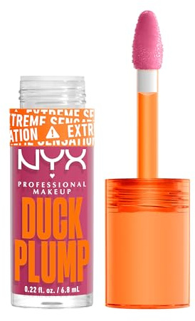 NYX Professional Makeup Lip Plumping Gloss, Intense Colour and High Pigmentation, With Extreme High Shine Finish, Infused with Spicy Ginger, Vegan Formula, Duck Plump, Pick Me Pink