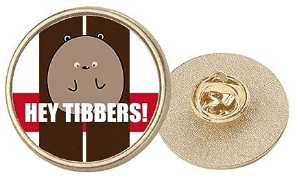 Hey Tibbers Art Deco Brosche, rund, Metall, goldfarben, M, Metall
