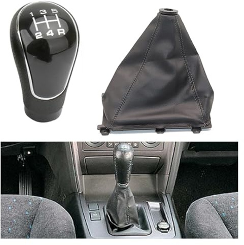 Coche Pomo Palanca Cambios 5 Velocidades para Hyundai para Terracan 2001-2007 Cubierta Manija Caja Cambios Manual Perilla Palanca Cambios Palanca Arranque Manija Cuero Perilla Cambio Marchas