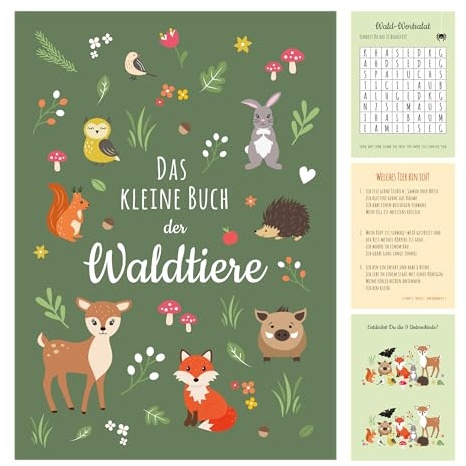 10x Waldtiere Mitmachbücher als Mitgebsel Kindergeburtstag 5 Jahre bis 8 Jahre - Bastelbücher Geburtstag Mitgebsel Kinder - Mitbringsel Kindergeburtstag Gastgeschenke - give aways Kindergeburtstag