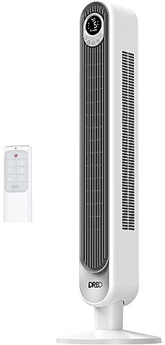 Dreo Tower Fan 42 Inch,Quiet Oscillating Bladeless Fan with Remote, 6 Speeds, 4 Modes, LED Display, 12H Timer, White Floor Standing Fan Powerful for Indoor Home Bedroom Office Room