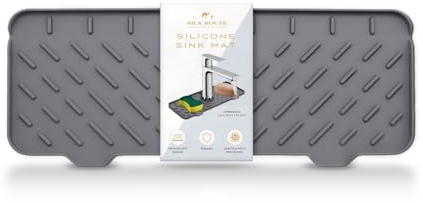 Silk Route Home Grey Silicone Faucet Draining Mat - 36cm Splash Guard