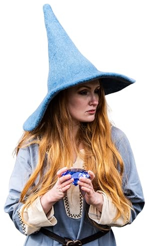 Leonardo Carbone® Hexenhut Agata - Hexenkostüm, Mittelalter Kleidung Kopfbedeckung, Halloween Kostüm Damen, Witcher Hat, Zauberer Hut, LARP-Kleidung, Karneval, Cosplay - 100% Wolle