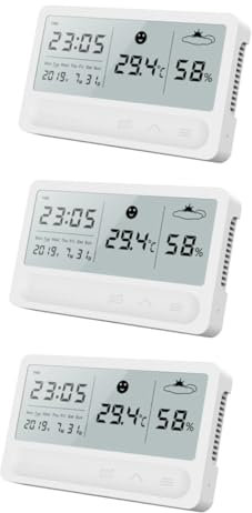 Sosoport 3 Pz misuratore di temperatura termometri interni termometro domestico termometro termometri digitali misuratore di umidità digitale bianca