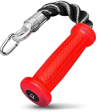 FourRoar Trizepsseil Einhand mit Ergonomischem Griff | Trizeps Seil verhindert Druck auf die Hände | Trizepsseil Kabelzug mit Karabiner