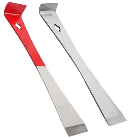 Okeeyseda 2 Piezas de Barra de Palanca, Extractor de Clavos, Barra de Palanca de Acero Inoxidable con Borde en Ángulo, Herramienta de Extracción y Raspado Bee Gear