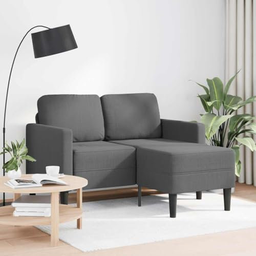 Xichuzi 2-Sitzer-Sofa mit Chaiselongue L-Form Dunkelgrau 125 cm Stoff, Loungesofa, Sofas & Couches, Relaxsofa, Couch für Wohnzimmer - 4107062