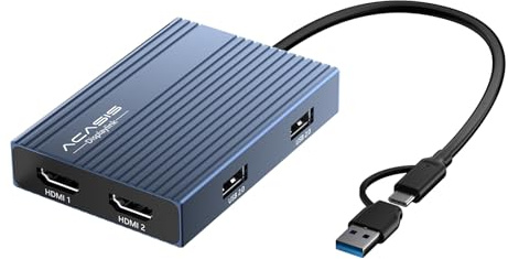 ACASIS USB C to Dual HDMI DisplayLink Adapter, 4K@60Hz, 2 HDMI & 3 USB-A Ports, 100W PD Charging, USB C DisplayLink Docking Station for Mac M1/M2/M3/M4/M5/Neo/Windows,USB A/C to Dual Monitor Adapter