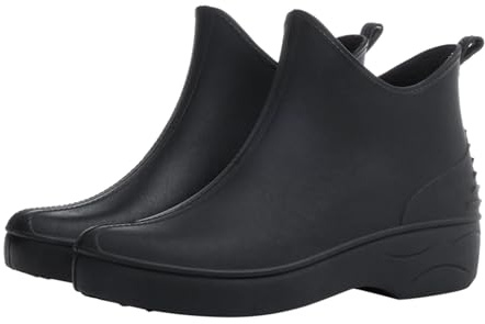 Botas de goma para mujer, resistentes al agua, botines de lluvia, botas de lluvia de media altura, zapatos de trabajo, botas de seguridad, botas de trabajo, botas de goma, botas de jardín, botas de