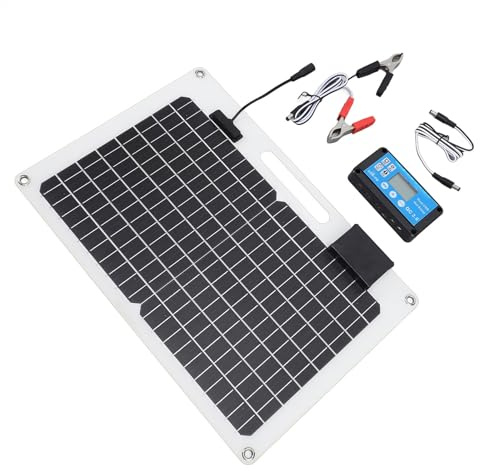 Kompaktes Solarpanel-Akku-Ladegerät, 12 V, 24 V, doppelter Ausgang mit 100 A Controller, USB-Anschluss für Auto, LKW, Handys, Aufladen von Solarmodul, Autobatterie