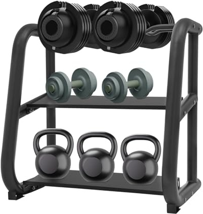 Czyurachel Supporto per manubri, 62 x 40 x 63 cm, per manubri corti fino a 100 kg, rettangolare per la conservazione di manubri, bilancieri e kettlebell