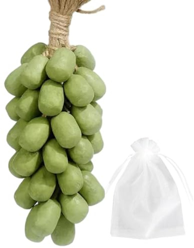 Grape Soap On A Rope,Handmade Grape-Shaped Soap Bar For Face, Body & Hands,Decorative Bath Accessory, Home Decor & Gift For Bathroom Or Kitchen (1, Green40)