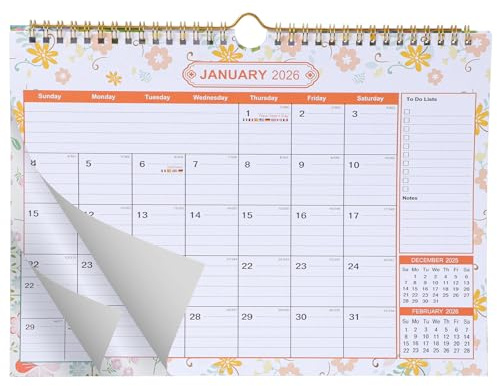 Wall Calendar 2026-2027 18 Month A4 Academic Year Monthly Wall Planner January 2026-June 2027 Ideal for Home, Office, School & Family Month-to-View Holidays, Work Organisation & Scheduling (B)
