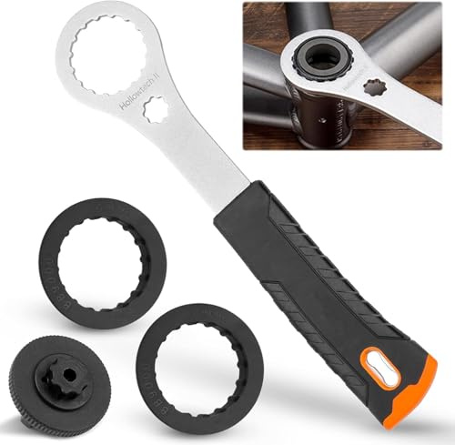 Fahrrad Centerlock WerkzeugTretlagerschlüssel Fahrrad Tretlagerschlüssel | mit 2 Adaptern und 1 Kurbelabdeckungswerkzeug Kompatibel mit Shimano Hollowtech II/BB9000,BBR60,M8000,RaceFace,Cinch