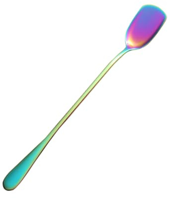 BESPORTBLE Lot de 6 Cuillères à Glace Longues en Acier Inoxydable, Cuillères à Mélanger Colorées pour Cocktails et Boissons Froides, Résistantes la Corrosion, Adaptées à Bar Cuisine
