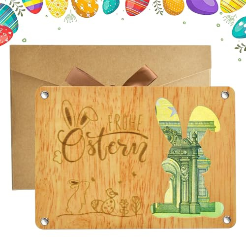 LEEWYOU Geldgeschenk Ostern Osterkarten mit Umschlag Kreative Verpackung für Geldgeschenke im Ostereier Stil Originelle Ostern Geschenke für Kinder Erwachsene
