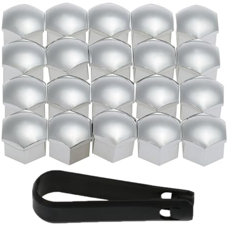 Dioche Plástico ABS Universal 20 Piezas Cubiertas Universales para Tuercas de Rueda de 21 Mm - Plástico ABS para - Fácil Instalación para Tuercas de Rueda de 21 Mm - Personalice su Automóvil con (S)