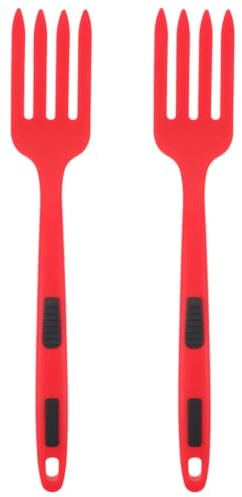 HAKIDZEL Tenedor de Espaguetis de Silicona Flexible Resistente al Calor, Paquete de 2 Unidades, Utensilio de Cocina Multifuncional para Pasta y Ensaladas
