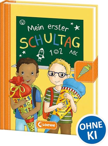 Mein erster Schultag - Jungs (Gelb): Eintragbuch zur Einschulung für Jungen - Erinnerungsbuch zum Schulstart - Geschenke für die Schultüte (Eintragbücher)