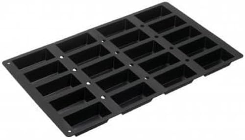 Lurch 67205 FlexiGastro Backform aus 100% BPA-freiem Platin Silikon 20er Minikuchen, schwarz, 53 x 32,5 cm, Gastronomie