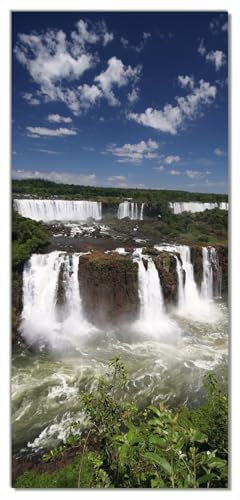 Wallario Selbstklebende Türtapete Iguazu-Wasserfälle - Türposter 93 x 205 cm Abwischbar, rückstandsfrei zu entfernen