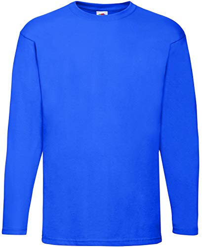 Fruit of the Loom Men's Valueweight Long Sleeve T-Shirt, Royal, Large